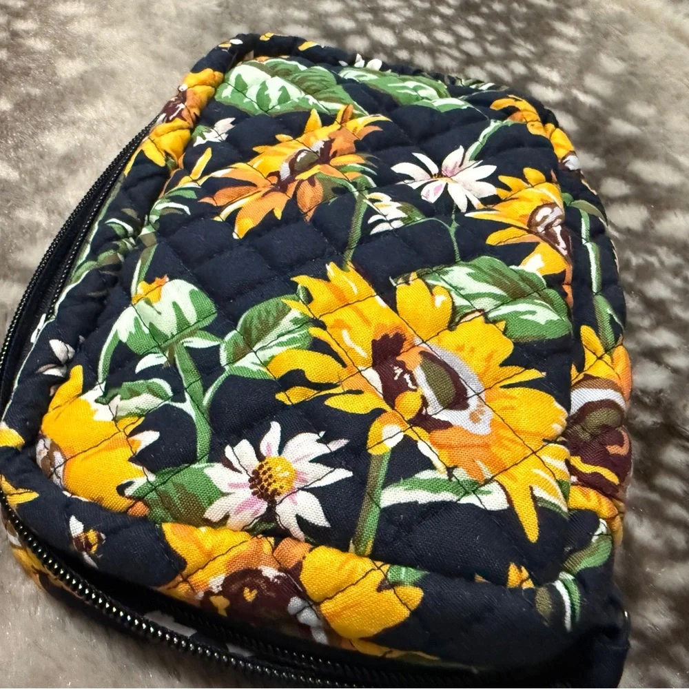 Vera Bradley Sunflower Quilted Cosmetic Bag - Picture 1 of 4